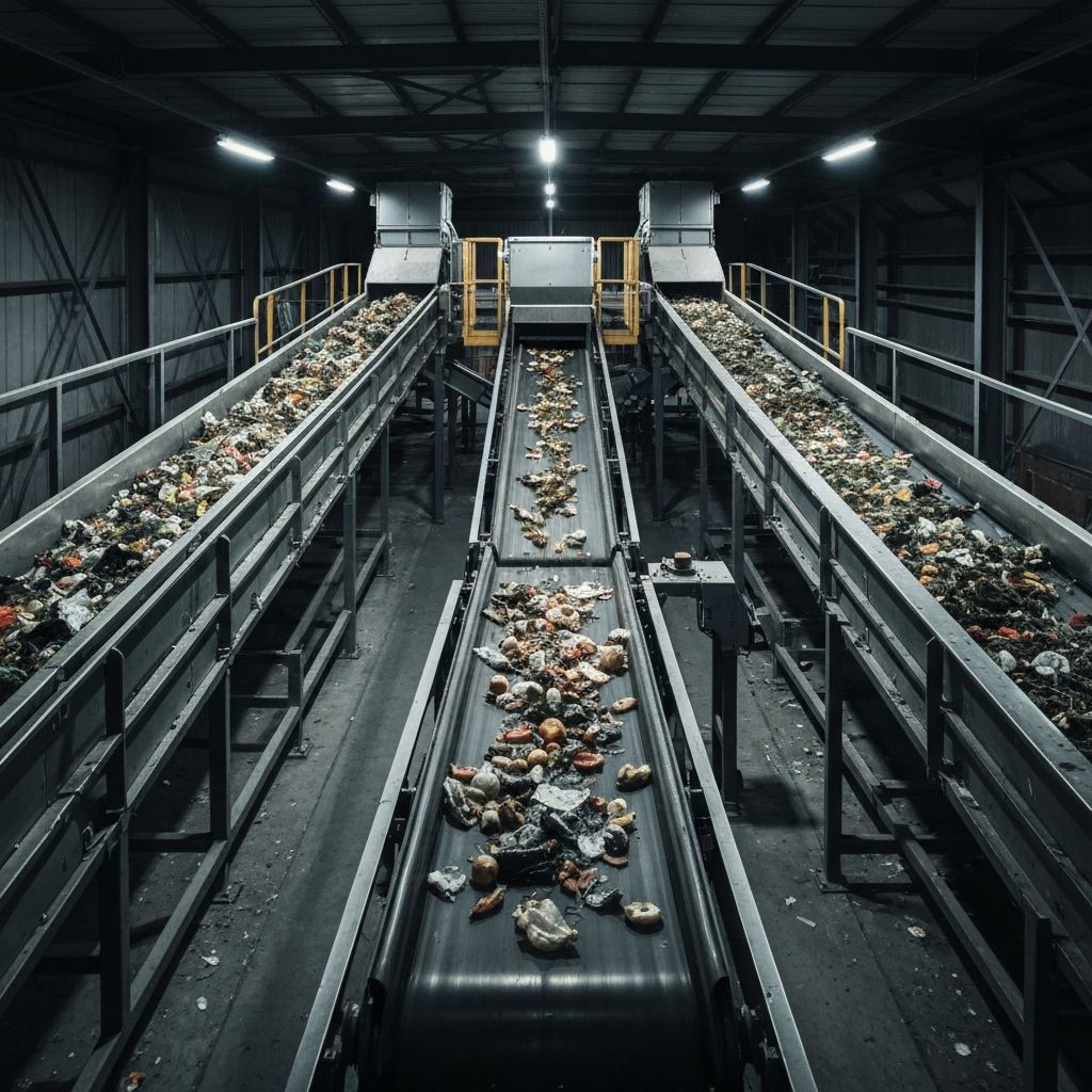 Industrial waste sorting and processing facility